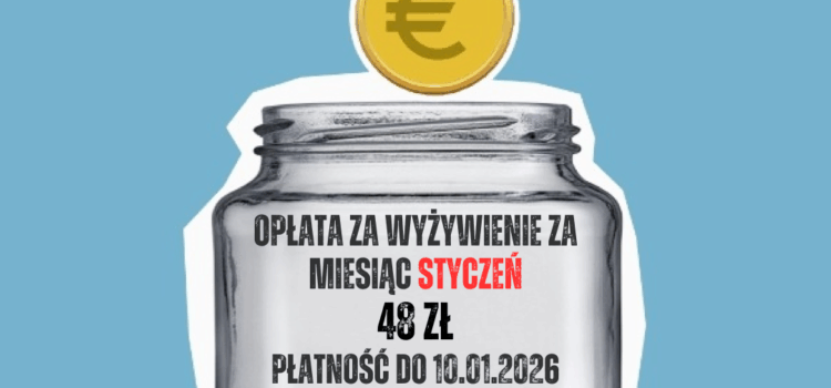 Opłaty za obiady w styczniu