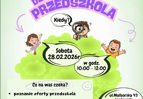 Zapraszamy na dzień otwarty przedszkola Zapraszamy na dzień otwarty przedszkola