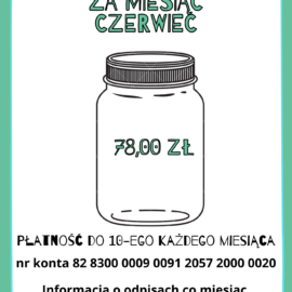 Opłaty za wyżywienie w czerwcu