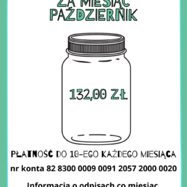Opłaty za obiady w październiku Opłaty za obiady w październiku